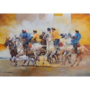 Shan Amrohvi, 30 x 42 inch, Acrylic on Canvas, Figurative Painting, AC-SA-207